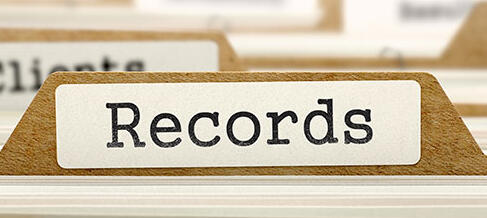 Image of record files and link to the services provided by the Records Management Team