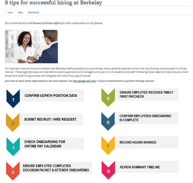 Eight tips for successful hiring at Berkeley