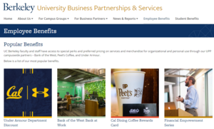 Image of University Business Partnerships and Services website header