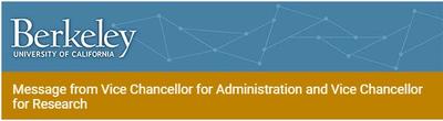 CalMessage from Vice Chancellor Administration and Vice Chancellor Research Vice Chancellor Administration and Vice Chancellor Research